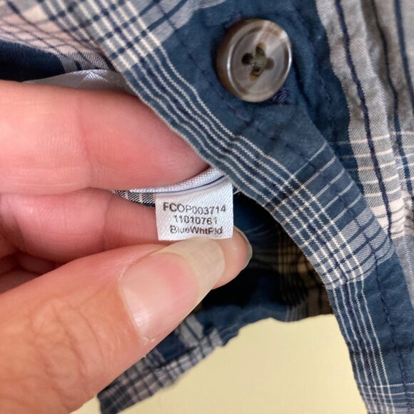 Filson Mens Small Blue Plaid Button-Up Long-Sleeve Shirt - Picture 9 of 10